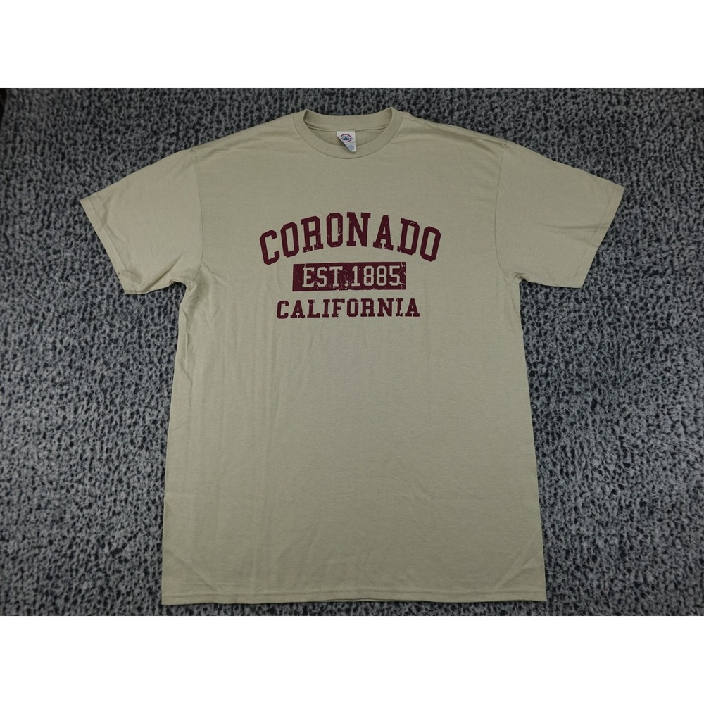 Delta Pro Weight Coronado‎ California Shirt Mens Large Beige Good Graphic Tee